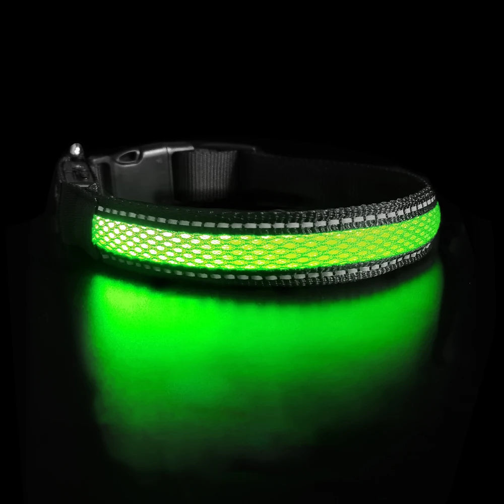 LED Dog Collar Luminous Pet Products Safety Stylish Flashing Glow Necklace Waterproof Reflective Pet Dog Accessories