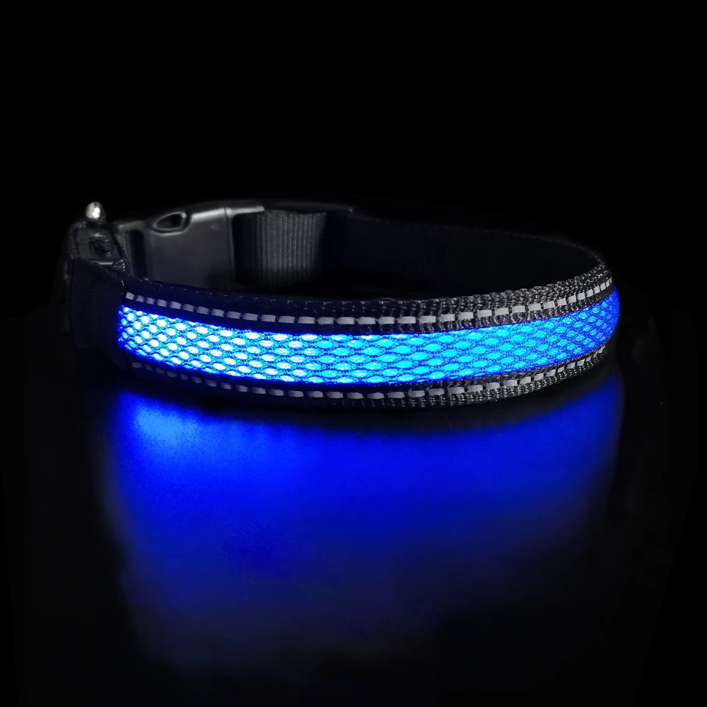 LED Dog Collar Luminous Pet Products Safety Stylish Flashing Glow Necklace Waterproof Reflective Pet Dog Accessories