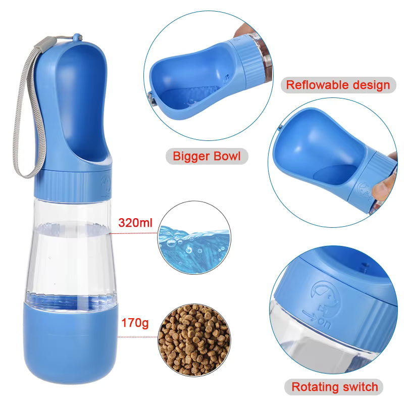 Bouteille d'eau portable pour chien et chat – Étanche, idéale pour les balades