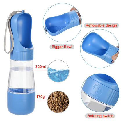 Bouteille d'eau portable pour chien et chat – Étanche, idéale pour les balades